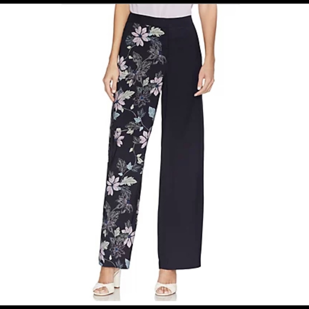 Venice Camuto Floral Vines Wide Leg Soft Pants